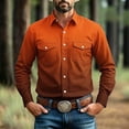 thumbnail image 2 of Thousandth Men's Classic Western Shirt Casual Gradient Long Sleeve Shirts Fashion Durable Button Down Tops Men's Daily Style, 2 of 10