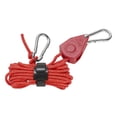 thumbnail image 4 of Colgador de cuerda de polea de trinquete con mosquetón, tensor de polea seguro, líneas tensoras para exteriores, cuerdas de tienda, cuerda de viento p Rojo, 4 of 8