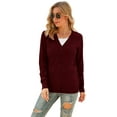 thumbnail image 3 of Anyjoin Women's Long Sleeve Button Down Sweater Classic V-Neck Knit Cardigan, 3 of 4