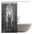 thumbnail image 2 of MYPOP Halloween Decorations Shower Curtain, Medieval Haunted House with Garden Full of Pumpkins and Dark Night Fabric Bathroom Shower Curtain, 66 X 72 Inches, 2 of 3