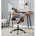thumbnail image 3 of LumiSource Black Metal, Walnut Wood, Light Grey Fabric Vintage Mod Office Chair, 3 of 6