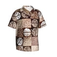 thumbnail image 2 of Retro Coffee Background Hawaiian Shirts For Men, Summer Short-Sleeve Relaxed-Fit Button-Down Shirts Large, 2 of 9