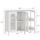 thumbnail image 2 of QinaQin Aparador moderno con puertas arqueadas de vidrio templado y repisas ajustables, mueble multifuncional de 39.4 pulgadas para baño o sala, 2 of 7