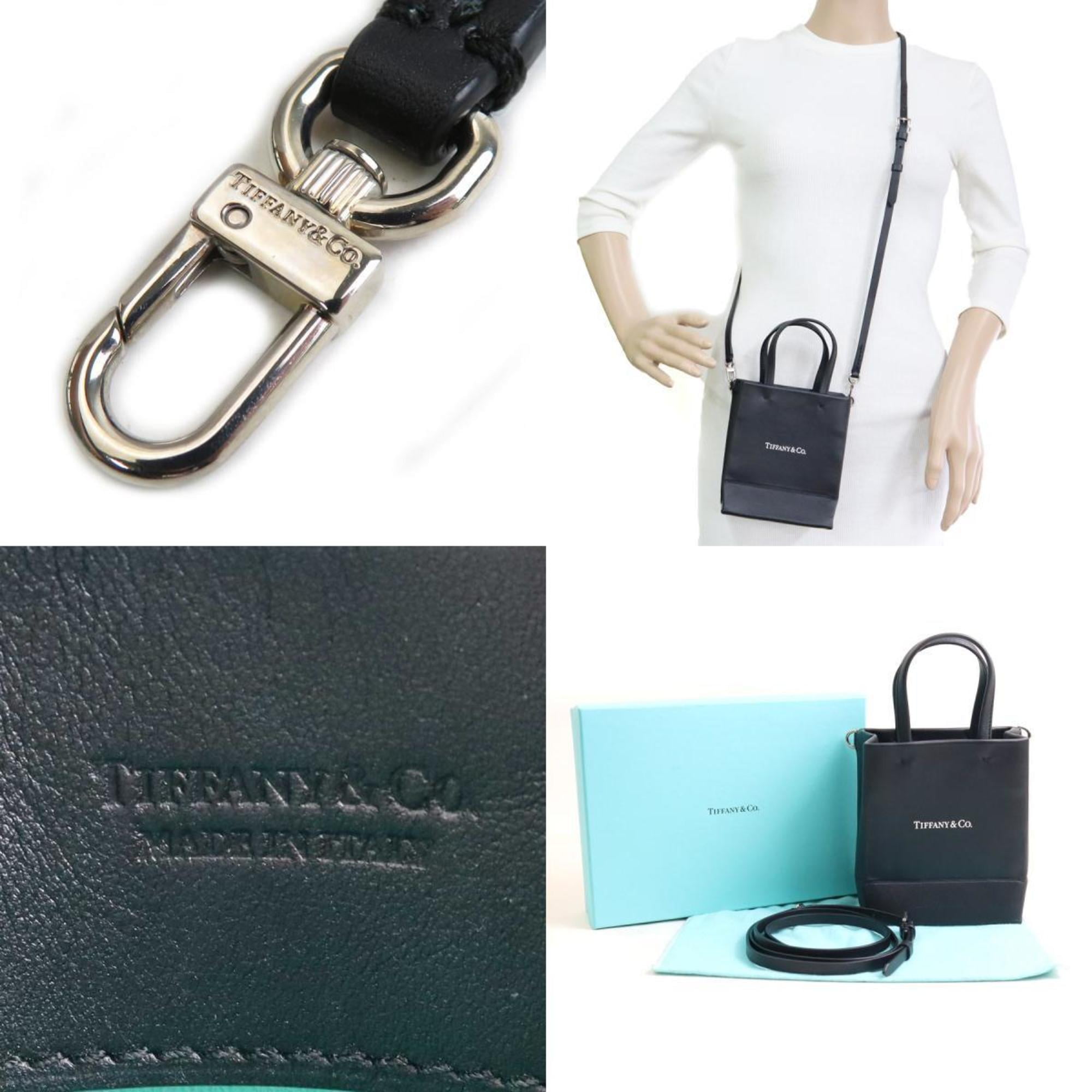 Pre-Owned Tiffany & Co. Mini Tote Shoulder Bag, Leather, Black