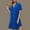 Blue, variant on Women's Nightgown Short Sleeve Button Up Sleepshirt Solid Color Mini Length Sleepwear Comfy Night Dress for Women