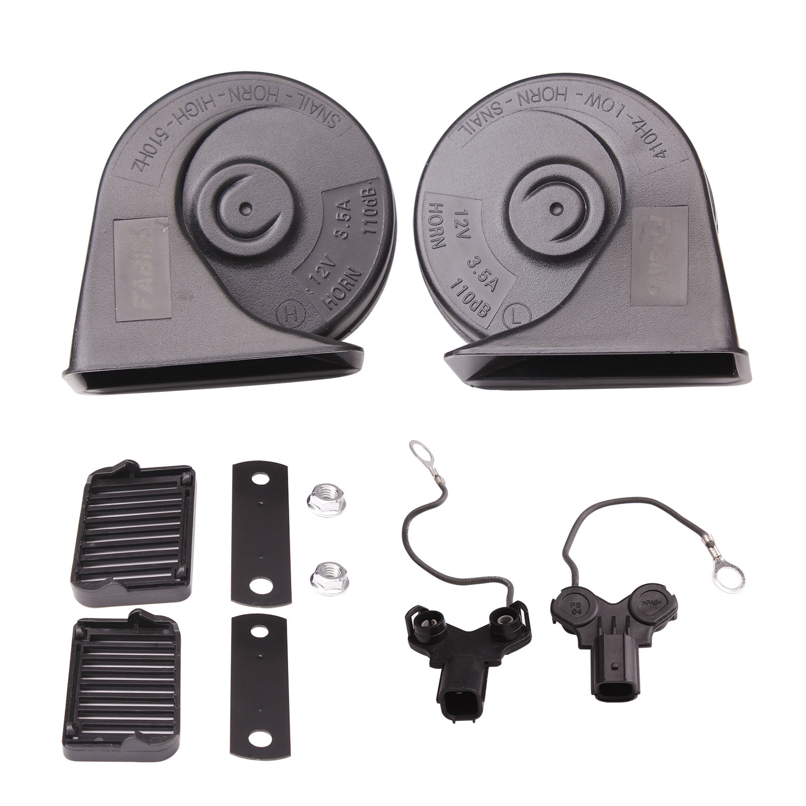 Car Horn Kit,1 Pair Car Horns Auto Horn Electric Snail Horn High-Precision  Functionality 