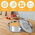 thumbnail image 3 of Dsseng Stainless Steel Flan Mold with Lid and Handle 1.5 Quart Capacity Flan Pan with Steam Rack and Spoon Round Flan Maker Dishwasher Safe Flanera Flan Mold for Baking, 3 of 10