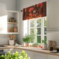 thumbnail image 3 of Fall Animal Valances for Windows, 42 x 18in, Raccoon Mushroon Maple Leaves Rod Pocket Kitchen Valance Curtain Light Filtering Window Treatments for Living Room Bedroom, 1 Panel, 3 of 7