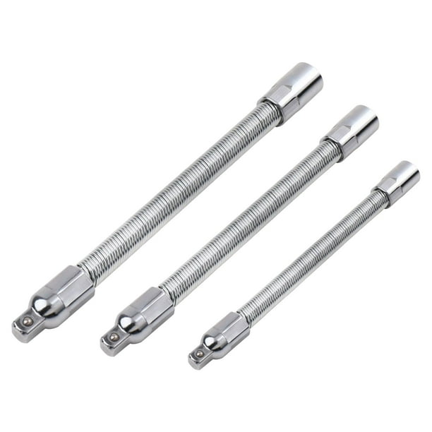 Barra de extensión flexible,Varilla de extensión universal de manga de llave eléctrica,1/2 llaves de vaso con cabeza de accionamiento de 24,5 cm,Juego de eje de barra de extensión flexible
