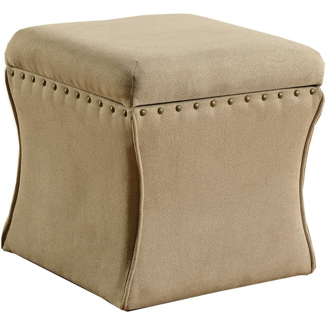 HomePop Pouf de Rangement Carré Rembourré avec Dessus Amovible, Suzani