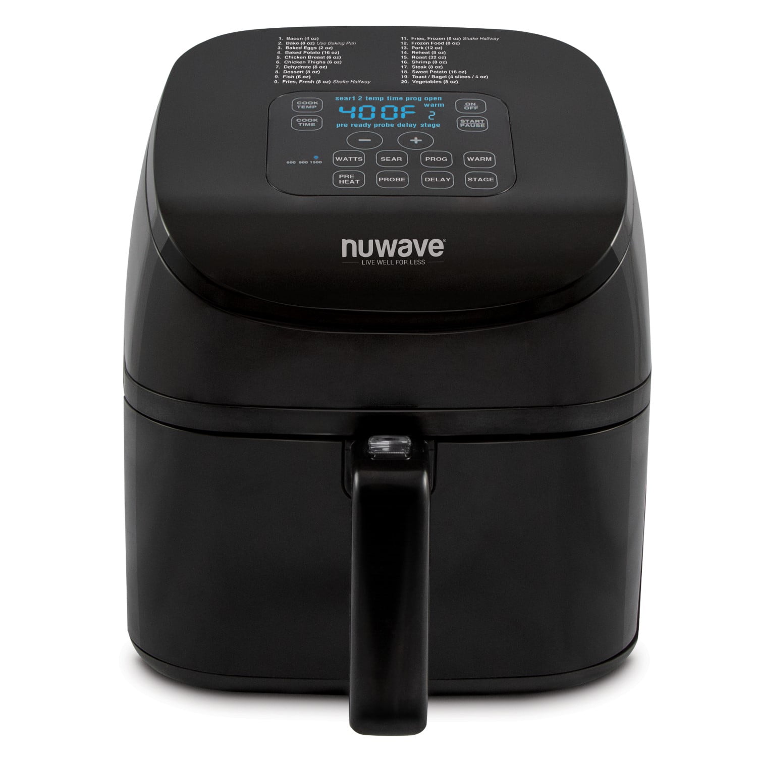 NuWave Brio 4.5 Quart Air Fryer with 6 Presets and PreHeat Temperature