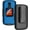 Blue, variant on Case with Clip for Alcatel TCL Flip 2 Phone, Nakedcellphone [Grid Texture] Slim Hard Shell Cover and [Rotating/Ratchet] Belt Hip Holster Holder Combo for T408DL / TFALT408DCP - Red