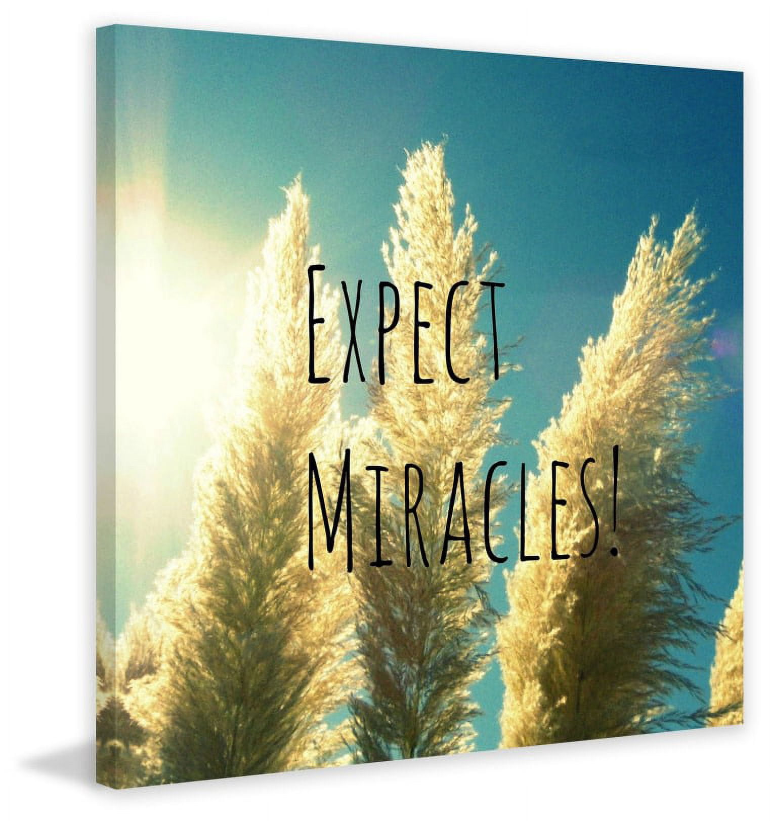Marmont Hill 'Expect Miracles Text' by Robin Delean Painting Print on Wrapped Canvas