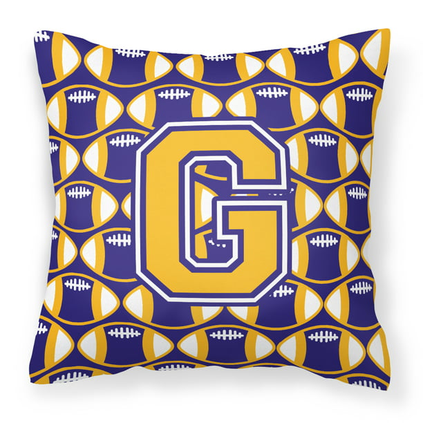 Letter G Football Purple and Gold Fabric Decorative Pillow - Walmart.com