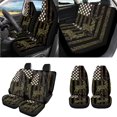 thumbnail image 2 of Uorisanigo 18 Pack Car Seat Covers Full Set Camouflage US Flag Deer with Armrest & Seatbelt Pad,Steering Wheel and Handbrake Protectors,Headrest & Shift Knob Covers,Cup Holder Coaster,Keychains, 2 of 7