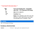 thumbnail image 2 of Fuel Level Sending Unit - Compatible with 1967 - 1971 Chevy C20 Pickup 1968 1969 1970, 2 of 2