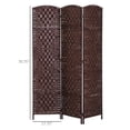 thumbnail image 3 of 6' Tall Wicker Weave 3 Panel Room Divider Privacy Screen - Brown, 3 of 8
