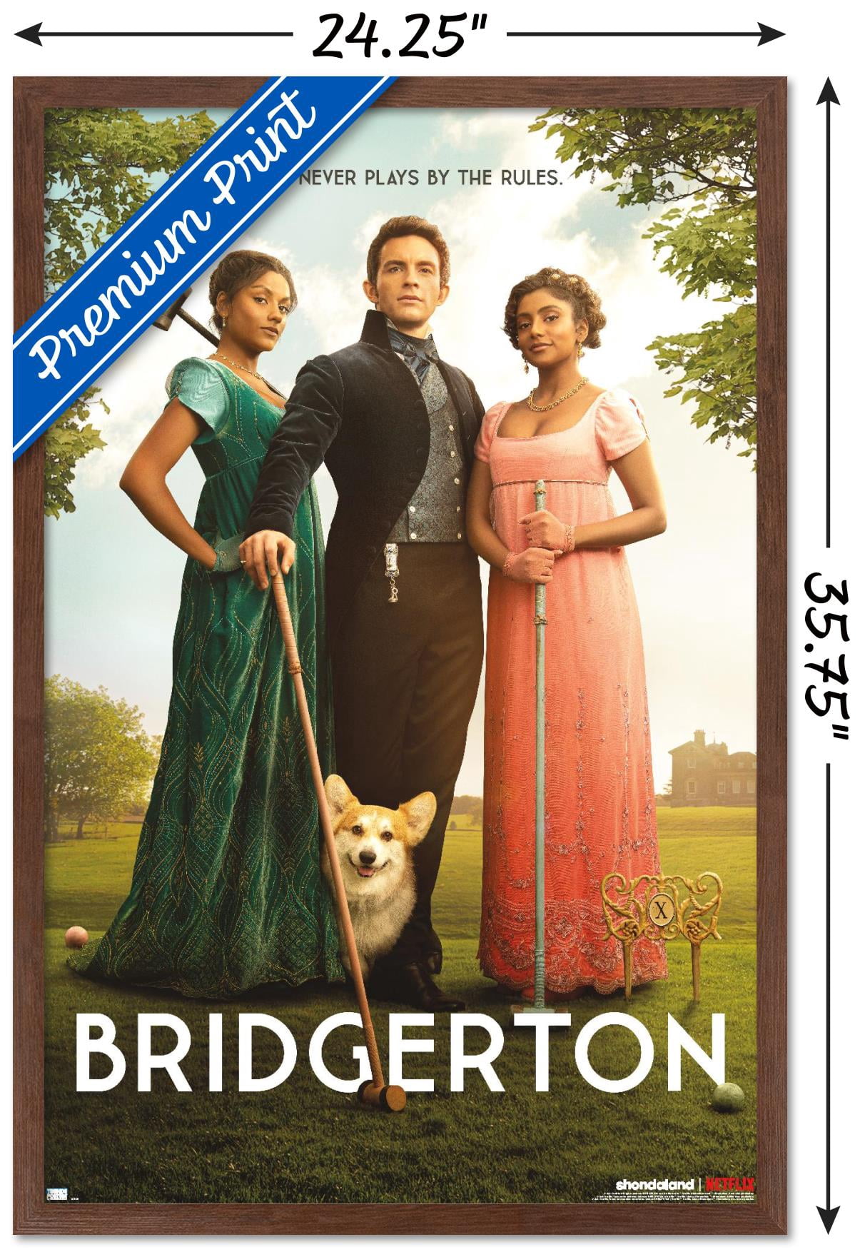 Netflix Bridgerton: Season 2 - Trio One Sheet Wall Poster, 22.375" x 34" Framed