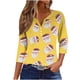 thumbnail image 2 of Puntoco Blusa informal de cuello redondo con mangas 3/4 cortas y estampado a la moda para mujer, 2 of 5