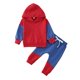 thumbnail image 1 of Gibobby Conjunto de ropa con capucha para niños Conjunto de ropa de 2 piezas para niños pequeños de invierno de manga larga con estampado de colores(Rojo,12-18 Meses), 1 of 5