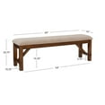 thumbnail image 7 of Pemberly Row 20.75" Wood/Fabric Dining Bench in Dark Hazelnut Brown/Tan, 7 of 7