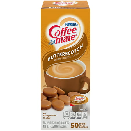 NESTLE COFFEE-MATE Coffee Creamer Butterscotch Flavor, Liquid Creamer Singles, 50