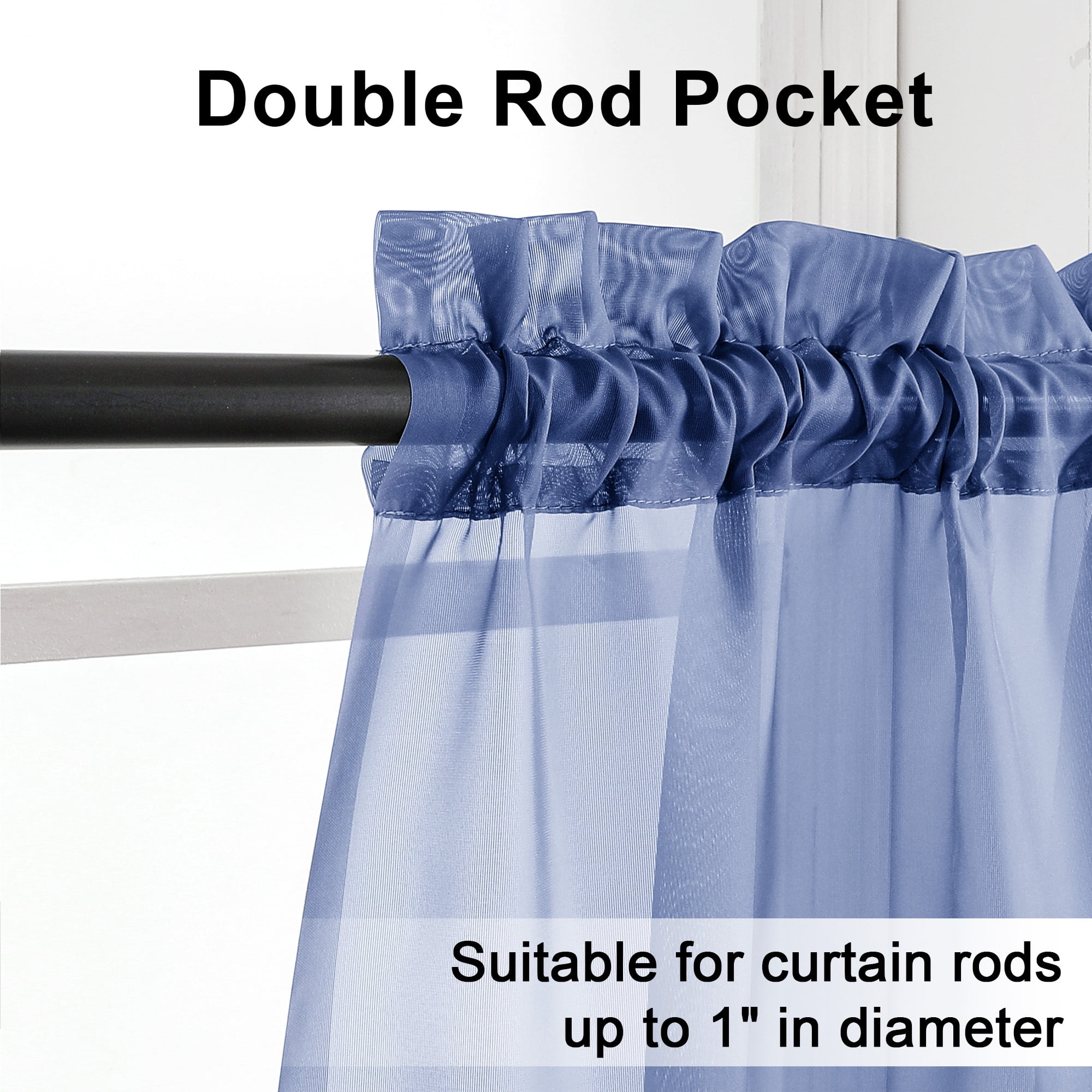 OVZME Sheer Curtain Panels 84 inch length 2 Panels, Solid Voile Top Dual Rod Pockets Stylish Breatha(图3) OVZME Sheer Curtain Panels 84 inch length 2 Panels, Solid Voile Top Dual Rod Pockets Stylish Breatha(图3)