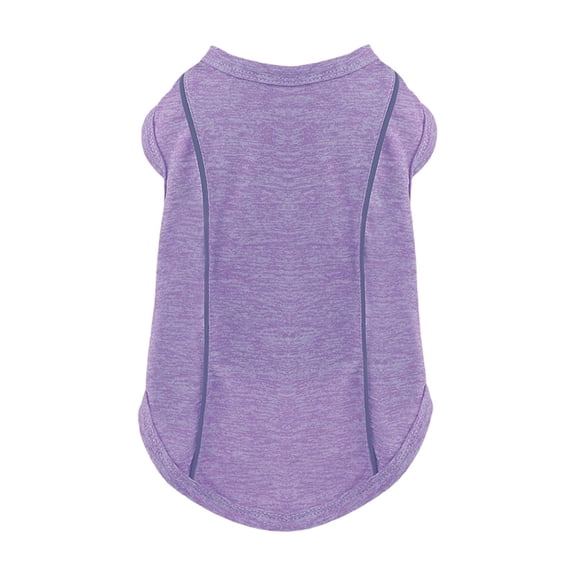 UPF 50 Sun Protection Shirt,Breathable Quick-Dry Soft Clothes for Small Medium Dogs, Breathable Lightweight T-Shirts with Reflective Strips, Sleeveless Dog Vest, Cat Outfit(M,Purple)