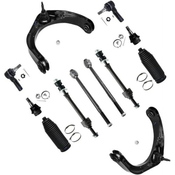 12pc Suspension Kit for Dodge Ram 1500 2006-2008, 2 Upper Control Arms 2 Lower Ball Joint 4 Tie Rods 2 Boots 2 Sway Bar Link