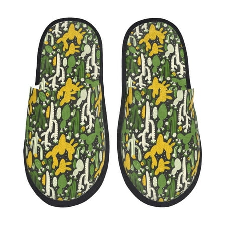Balery Cactus 4 Slient Indoor Furry Fleece Comfort House Shoes Soft Non-Slip Home Shoes Cotton slippers House Slippers-- Medium
