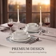 thumbnail image 7 of Onader 8-Piece Dinnerware Set, Speckled Plates and Bowls for Restaurant, Handcrafted Ceramic Dishware, Microwave & Dishwasher Safe - Seashell White, 7 of 7