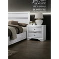 thumbnail image 3 of Modern White Nightstand Featuring 2 Drawers And Hidden Compartment With Silver Accents Transitional Style In Storage, 3 of 3
