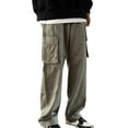 thumbnail image 1 of Pantalones cargo holgados para hombre con bolsillos, pantalones de chándal informales, pantalones holgados para exterior, ropa urbana - Poliéster, ligeros, aptos para todas las estaciones, 1 of 8