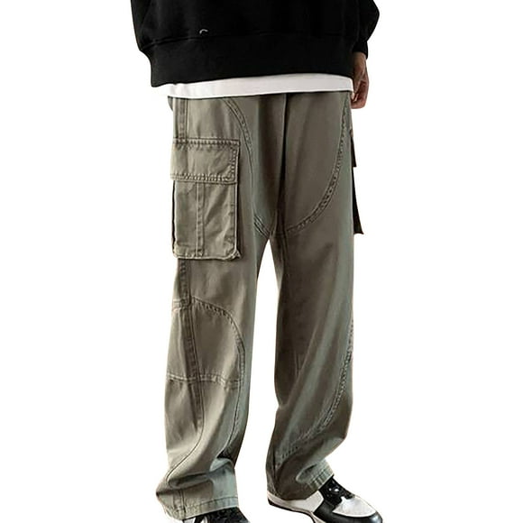 Ketyyh-chn99 Mens Cargo Work Pants Relaxed Fit Shorts Work Wear Cargo Full Pants Cargo Pants for Men Streetwear Green,M