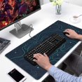 thumbnail image 2 of Blue Lines and Blue Chart&nbsp;mouse Padswaterproof,rubber+multispandexnon Slip Line Theme Gaming Mouse PadDesk Pad for Office Home Game 31.5x15.7inches, 2 of 7