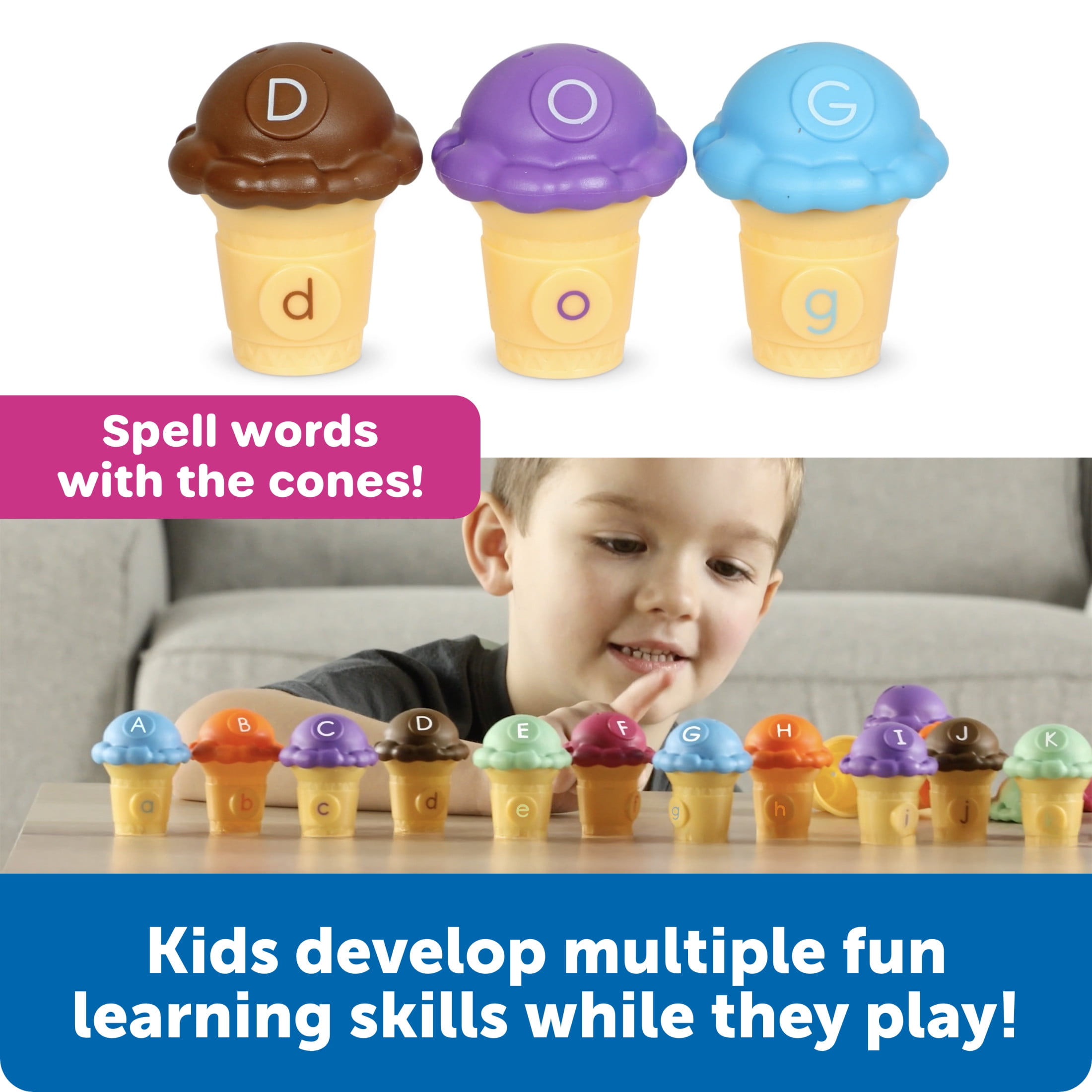 Learning Resources Mini Letter Scoops  Preschool Learning Toys Stacking Toys Ages 3