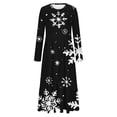thumbnail image 3 of Pisexur Robes de Noël pour Femmes Mode Xmas Imprimé Graphique Fête Vacances Robes Décontractées Col Rond Manches Longues Robe Fluide à Étages Robe Maxi Automne Longues Robes pour Femmes avec Poches, 3 of 4