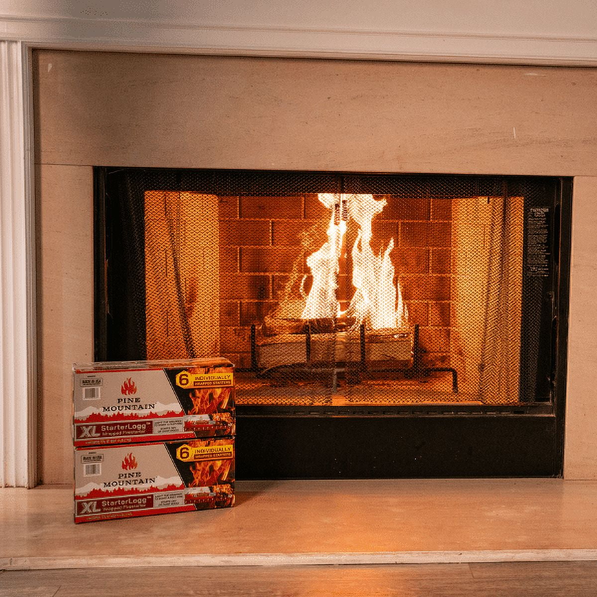 Pine Mountain StarterLogg XL, Extra Large Fire Starter for General Fireplace or Extreme Outdoor Use, Wet Wood Fire Starter, Contains 6 Fire Starters per Box