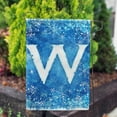 thumbnail image 2 of America Forever Winter Monogram Letter W Garden Flag Vertical Double Sided 12.5 x 18 inches Snowy Winter Holiday Seasonal Flags for Outdoor, Yard, Porch Decoration, Blue Background, Snowflake Flag, 2 of 7