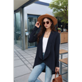 thumbnail image 2 of Women Cardigan Long Sleeve Button Down V Neck Casual Knit Sweater Open Front Cardigan Navy Blue XXL, 2 of 8