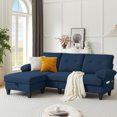 thumbnail image 2 of Soscana Sectional Sofa Couch with Reversible Storage Ottoman and Side Pockets, 3 Seat L Shaped Couch with Detachable Armrest Pillows ,Modern Linen Sofa Couch for Living Room,Apartment,Office,Studio, 2 of 11