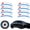 Blue, variant on 4 Counts/Set Car Wheel Hub Decals for 4 Tires, 3D Reflective Automotive Tire Emblem Car Decor Accessories, for All Vehicles(Red)