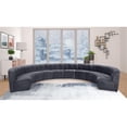 thumbnail image 2 of Maklaine 10-Piece Modular Contemporary Velvet Sectional Sofa in Gray, 2 of 7