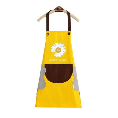 

QING SUN Cooking Apron Delicate Durable Premium Apron with Adjustable Straps for Kitchen Cooking Barista etc Multiple Styles (1 Piece) Yellow 68*72CM