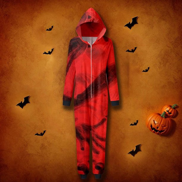 Halloween Pajamas Long Sleeved Zippered Family Matching Jumpsuit Romper Family Halloween Costumes Family Pajamas Matching Pjs