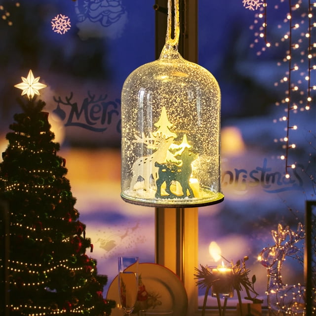 Lámpara de noche de bola de cristal con LED | Adorno de huevo roto para la decoración del árbol de Navidad | Decoración festiva para el hogar | Centro de mesa para fiestas en interiores