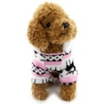 thumbnail image 5 of Suéter cálido para mascotas, suéter de cuello alto para perros con capucha para mascotas, cachorros, gatos, capucha de algodón cálido (rosa, L), 5 of 5