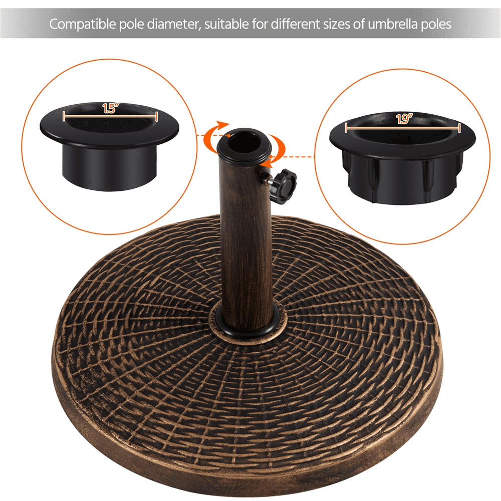 Yaheetech 22lbs Round Patio Umbrella Base Stand, Bronze