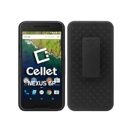 Cellet Shell/Holster/Kickstand Combo Case with Spring Belt Clip for Google Nexus (Best Replacement For Nexus 6p)