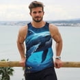 thumbnail image 6 of Balery Colorful Ocean Whale Pattern Men's Workout Tank Top Gym Muscle Tee Fitness Bodybuilding Sleeveless T Shirt Quick Dry Fit Muscle Tank Top Slim-Fit Tank-, 6 of 7